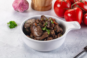 Roasted chicken liver with green onion