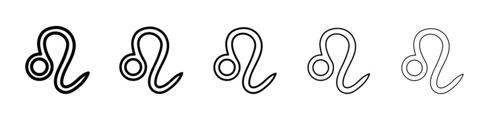 Leo zodiac sign icon outline simple illustration isolated