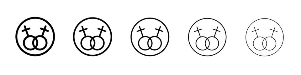 lesbian relationship icon outline simple illustration isolated