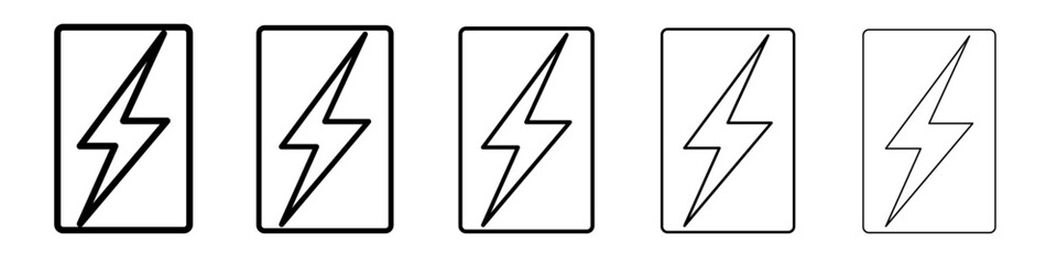 lightning bolt icon outline simple illustration isolated
