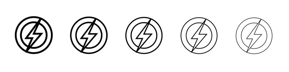 lightning bolt icon outline simple illustration isolated