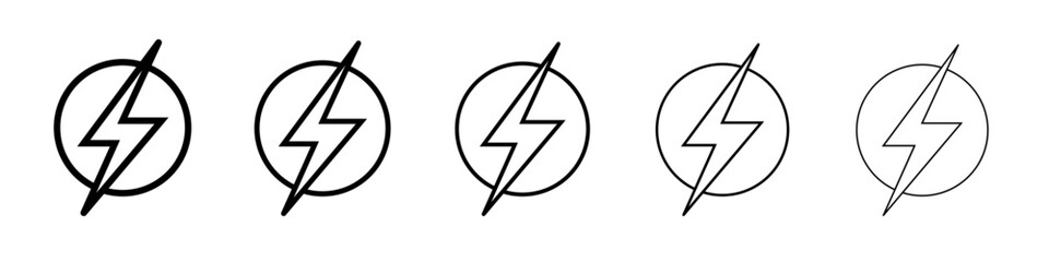Lightning icon outline simple illustration isolated
