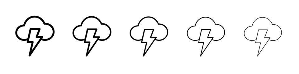 Lightning icon outline simple illustration isolated