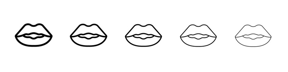 Lips icon outline simple illustration isolated