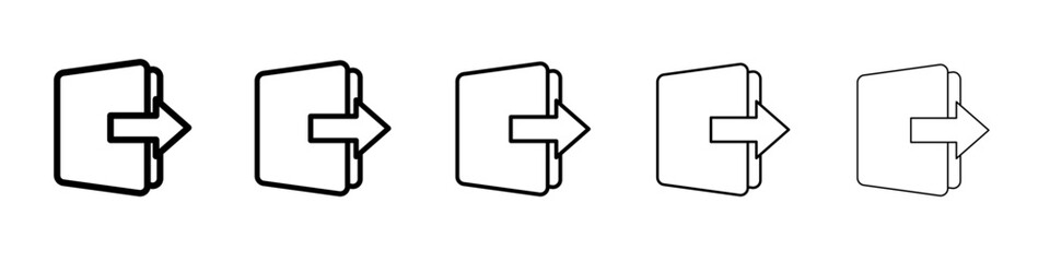 Logout icon set. outline simple illustration isolated