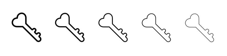 Love key icon outline simple illustration isolated