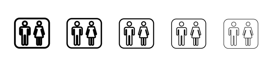 Male and Female icon outline simple illustration isolated