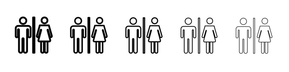 man and woman toilet sign icon outline simple illustration isolated