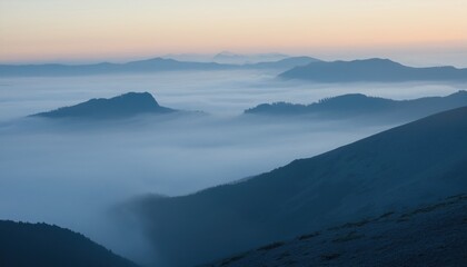 Obraz premium Misty Mountains at Dawn 