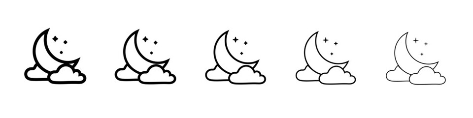 Moon Icon outline simple illustration isolated