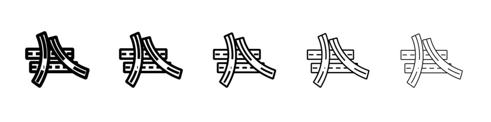 Multi level junction icon outline simple illustration isolated