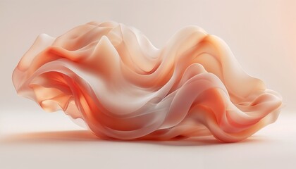 Abstract Digital Sculpture With Organic Flowing Shapes