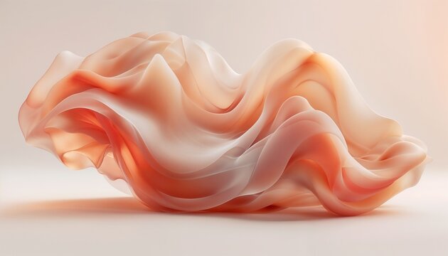 Abstract Digital Sculpture With Organic Flowing Shapes