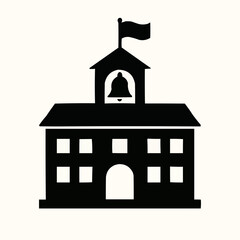 Silhouette of a house icon vector, a simple home building illustration with a roof and door, symbolizing residential property design