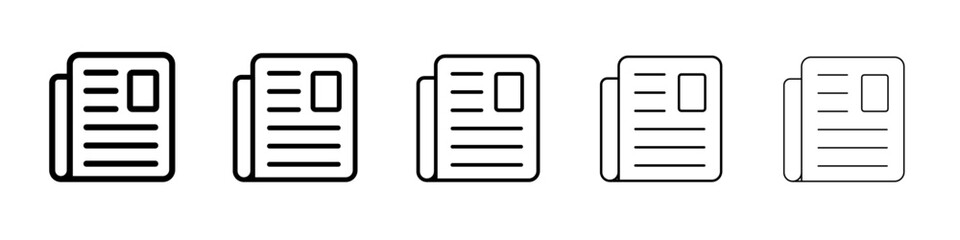 Newspaper icon outline simple illustration isolated