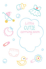 Baby coming soon card - hand drawn