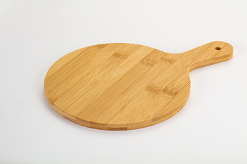 Wooden cutting board isolated on white background