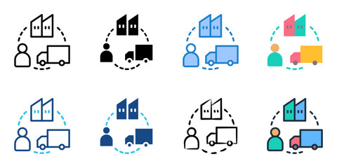 Supply chain icon set multiple style collection 
