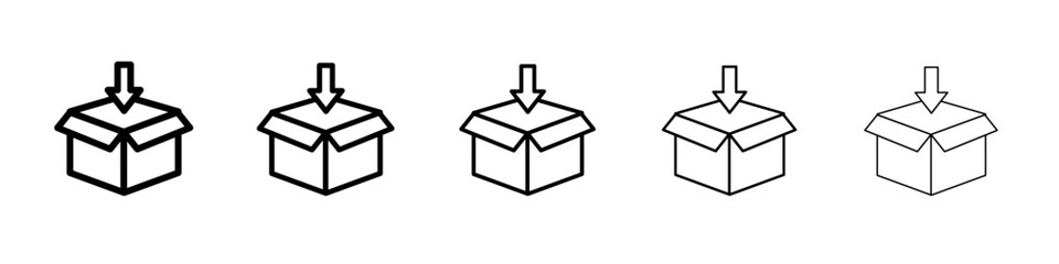 Package icon set. outline simple illustration isolated