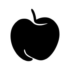 vector silhouette apple twist black