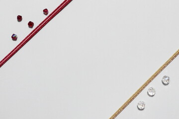 ビーズを使った席札素材　余白あり　白背景