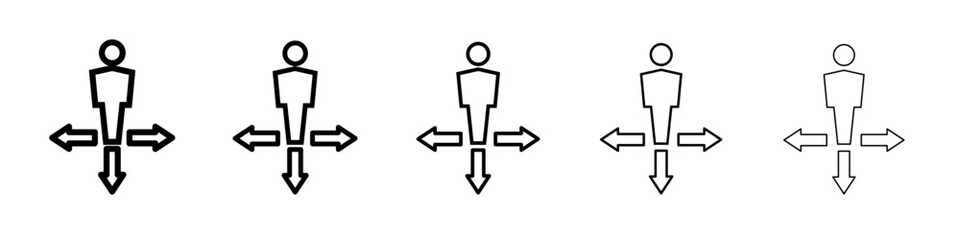 People direction icon outline simple illustration isolated