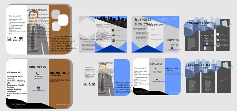 set of business brochures cards
