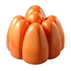 3d render of abstract orange cluster isolated on transparent background