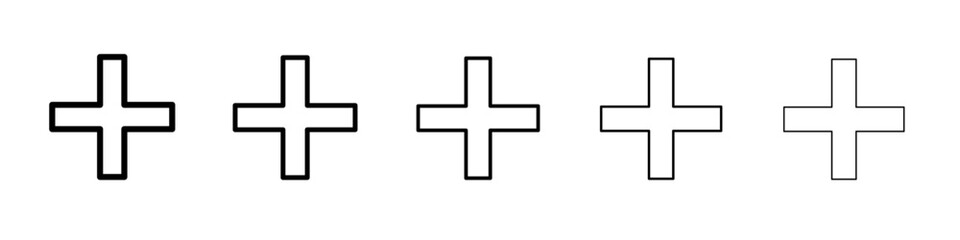 Plus Icon outline simple illustration isolated