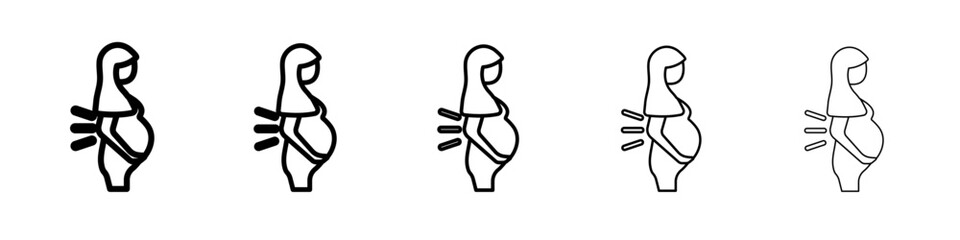Pregnant woman backache icon outline simple illustration isolated