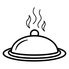 Hot plate line art vector