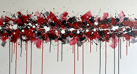 Vibrant Crimson Cascade An Artistic Fusion Of Abstract Expressionism Painting Style