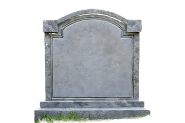 Blank Gravestone with Grass on Transparent Background for Easy Compositing and Design Integration on transparent background