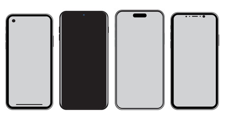 smart phone mockup isolated on white background