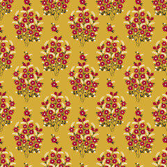 Classic Flower Pattern for Digital Textile Printing