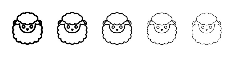 sheep icon outline simple illustration isolated