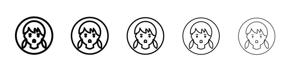 Shocked face icon outline simple illustration isolated