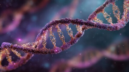 Carbon Nanotubes. Molecular structure of DNA with vibrant colors in a scientific illustration.