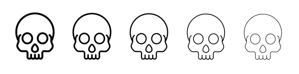 Skull icon outline simple illustration isolated