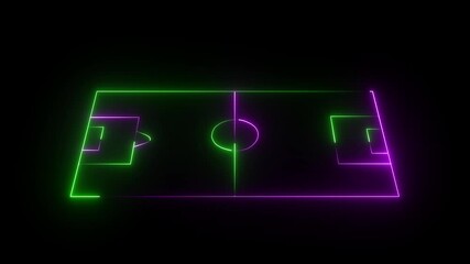 Neon football stadium with neon shiny lights stadium symbol team top tournament training design electric element energy field flat football game - Powered by Adobe