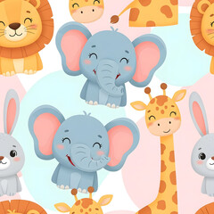Naklejka premium set of cartoon animals