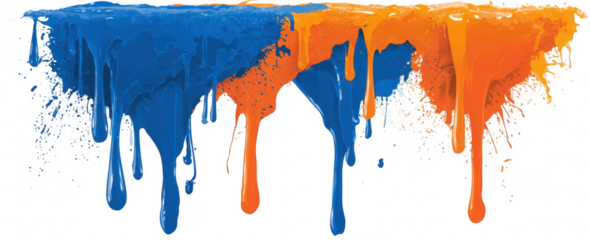 Dripping blue and orange paint (1)