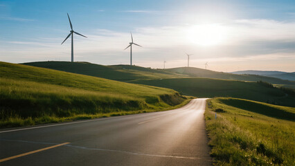 wind turbines in the field