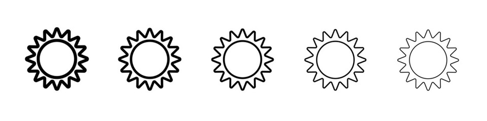 Sun icon outline simple illustration isolated