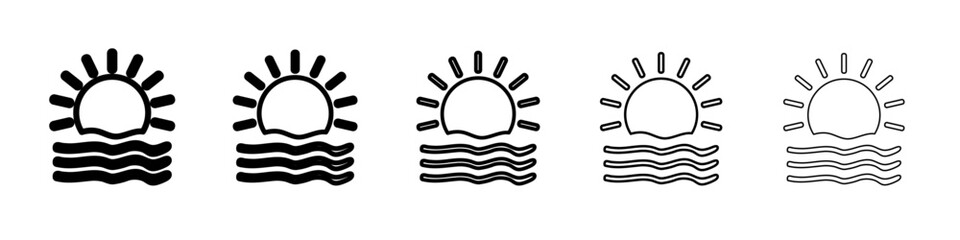 Sun icon outline simple illustration isolated
