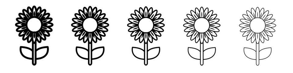 Sunflower icon outline simple illustration isolated