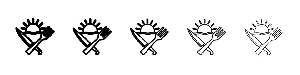 Sunrise Breakfast Icon outline simple illustration isolated