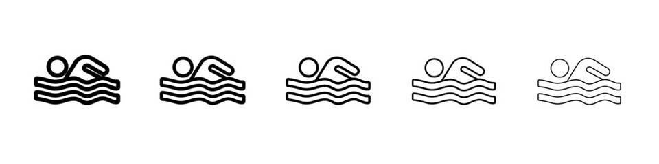 swimming icon outline simple illustration isolated
