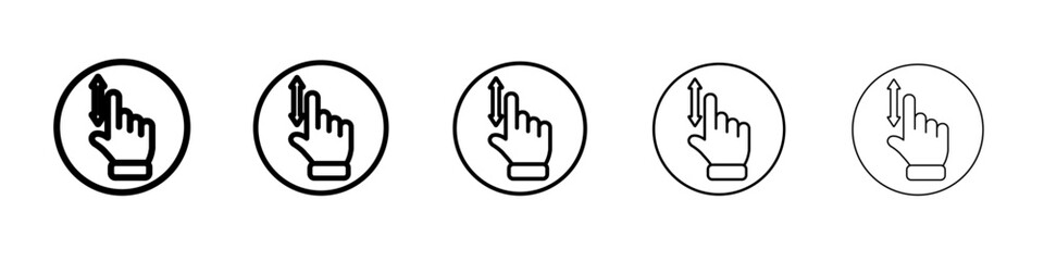 Swipe up and down icon outline simple illustration isolated