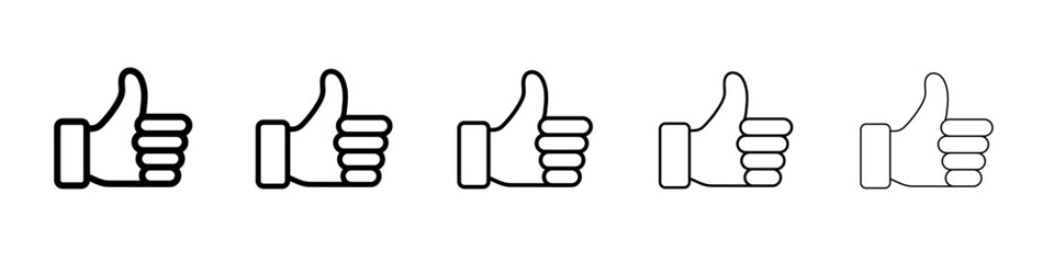 Thumbs Up icon outline simple illustration isolated